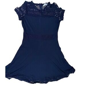 Michael Kors Black Short Sleeve Fit & Flare Dress - Size M